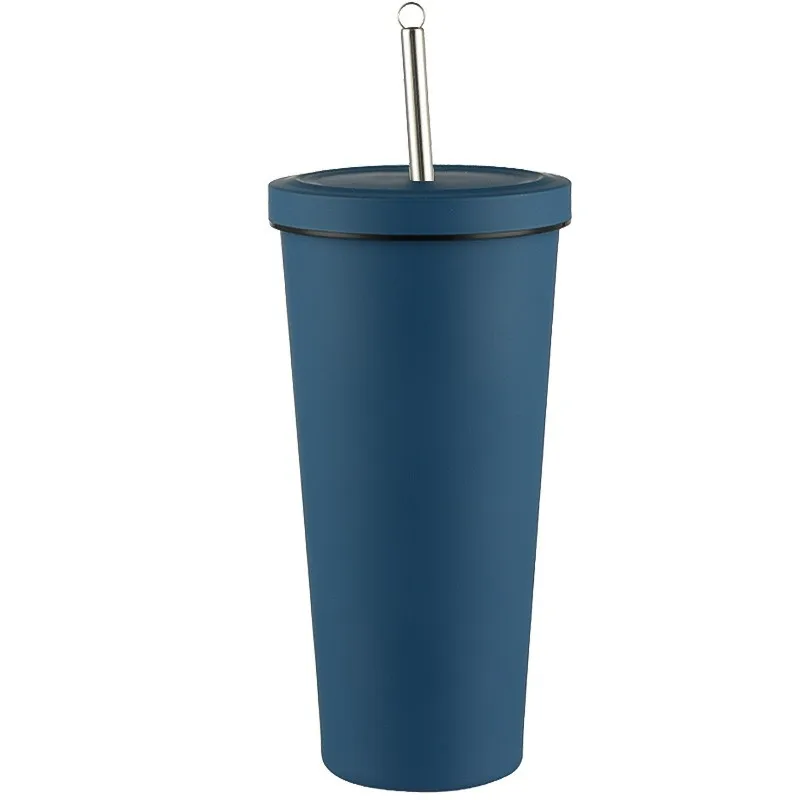 Rubber  Paint  500 /750 ml  Hot sale stainless steel travel  cup with straw, custom logo  double wall straw drinking tumbler
