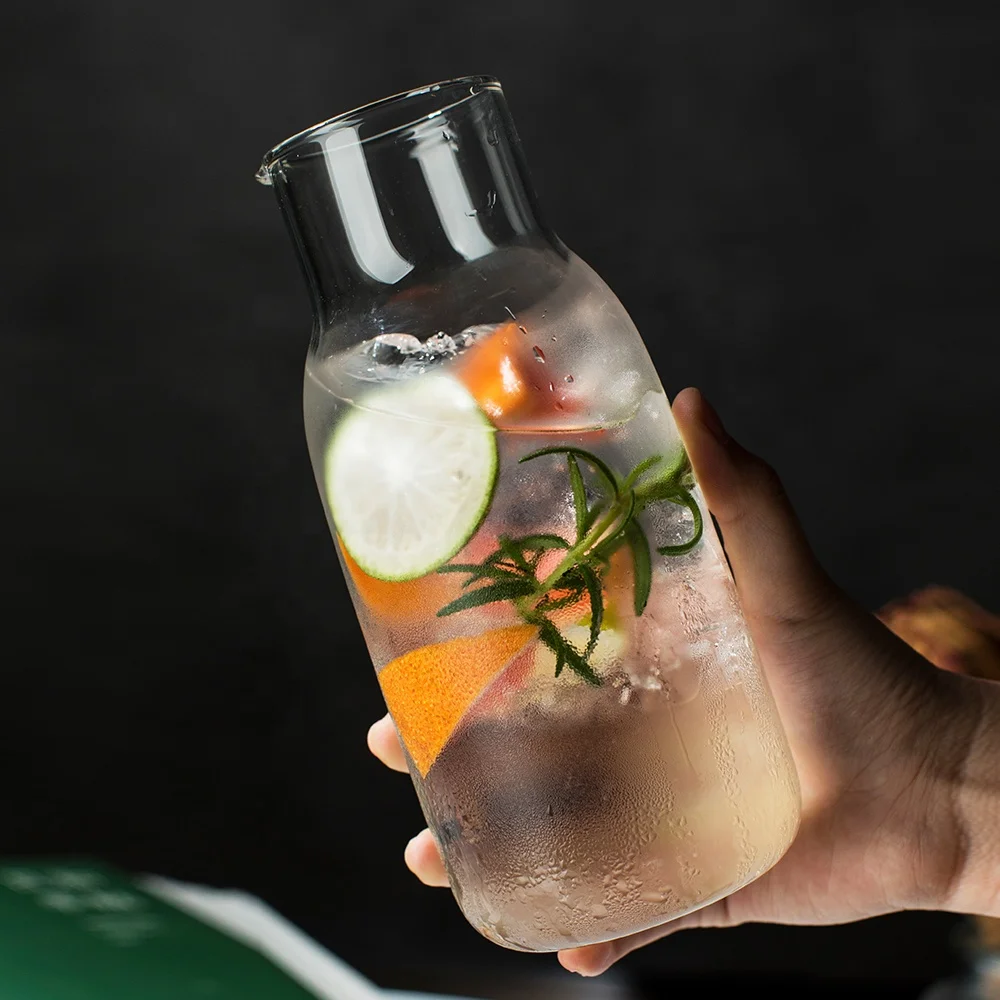 Стеклянный кувшин для воды для одного человека в японском стиле, маленькая емкость, с одной чашкой в комплекте, графин с чашкой на выбор