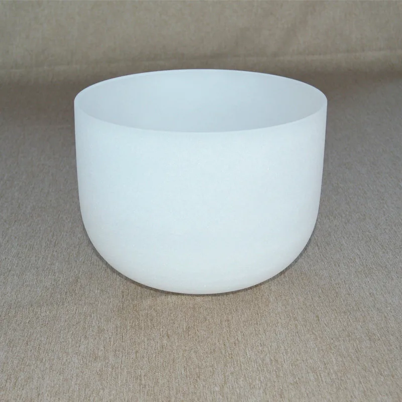 HF 8 inch Note G Throat Chakra Frosted Quartz Crystal Singing Bowl with mallet and o-ring