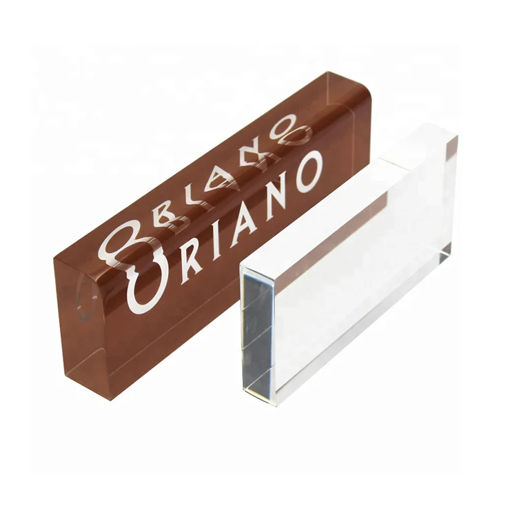 Custom Wholesale Clear Solid Acrylic Logo Brand Block Printing Acrylic Logo Brand Sign Display