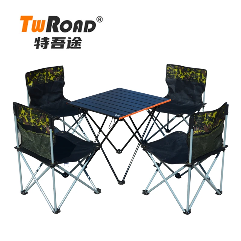 TWROAD Ready Goods Outdoor Folding Picnic Camping Table and 4  chair group sets