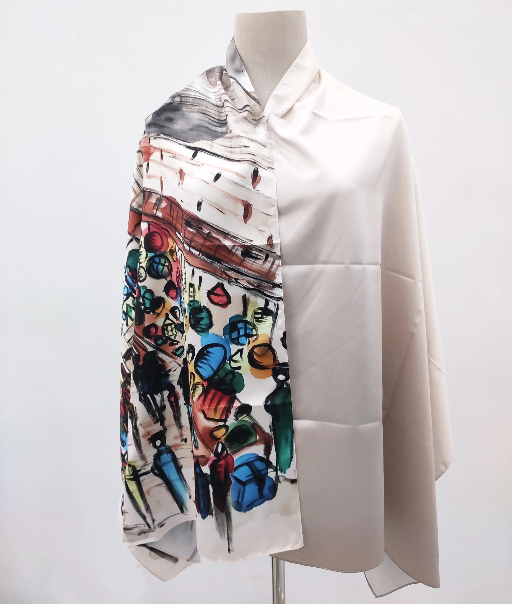 
Hot selling custom polyester triangle satin scarf with low price 