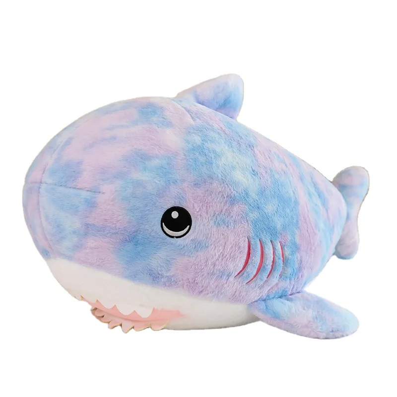 New camouflage shark pillow tie-dye shark plush toy doll  kids accompany sleeping doll colorful shark gift pillow toy wholesale
