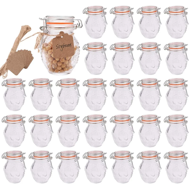 Hot selling 4 oz Clear Small Mason Jars With Hinged Lids 120ml Glass Jars With Airtight Lids Kitchen Storage Canister Jars