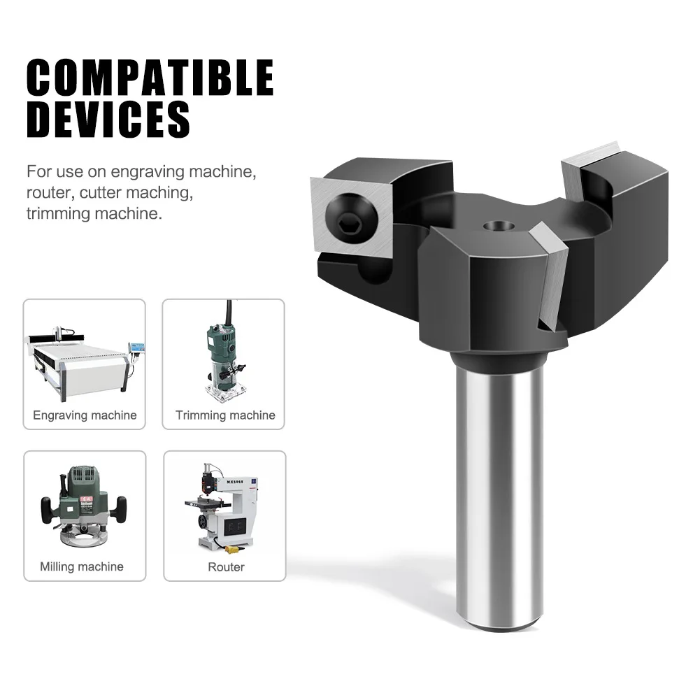Spoilboard Surfacing Router Bit CNC Milling Machine Slab Flattening Cutter Carbide Insert Bit for Woodworking Carving