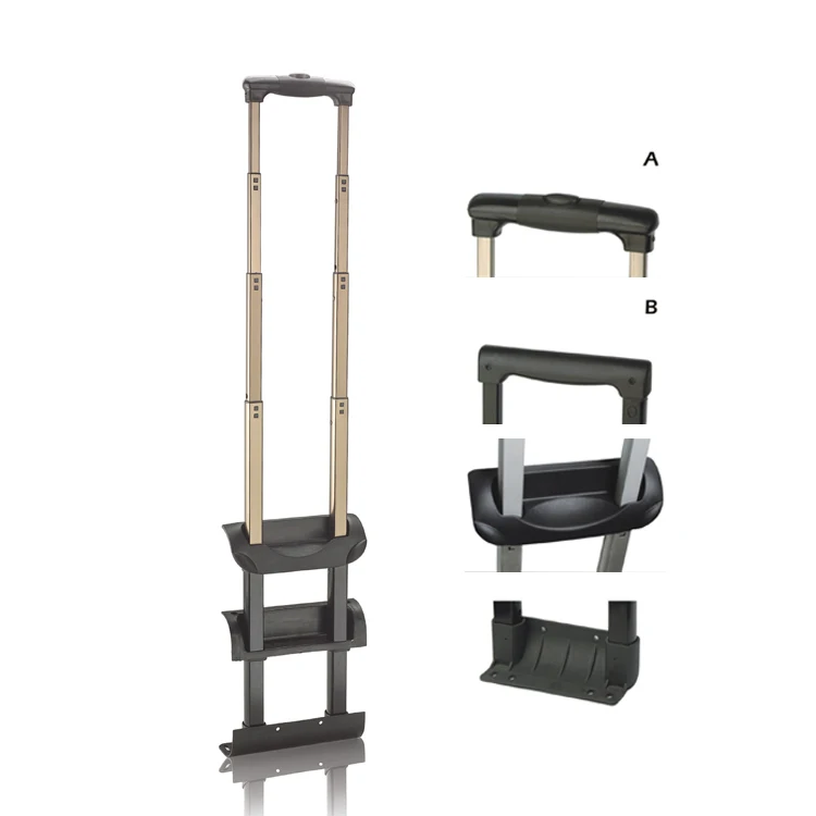 Suitcase Bag Accessories Metal Hardware Push Button Luggage Handle Trolley Handle Pull Rod Adjustable Telescopic Aluminium Part