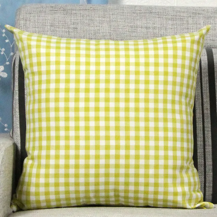 Nordic cotton and linen pillow with simple striped checkered headboard, sofa cushion, pillowcase, office car cushion