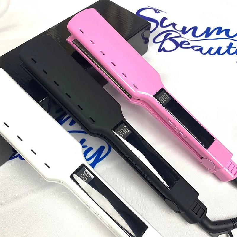 Best professional frosted black electric steam flat iron hair straightener