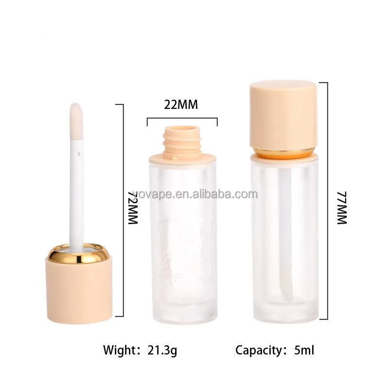 Empty makeup tool 5ml 5 ml lipstick tube cosmetic lip balm glaze bottle container pink lip gloss tubes packaging with applicator