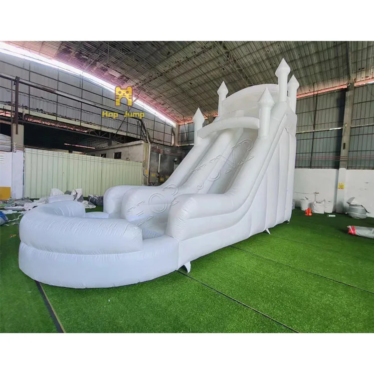 High quality white slide with swimming pool inflatable jumping slide inflatable water slide for kids