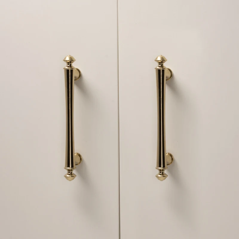 Qiansi Solid Brass Luxury Pulls Modern Gold Silver European French Style Furniture Kitchen Cupboard Cabinet Drawer Pull Handle