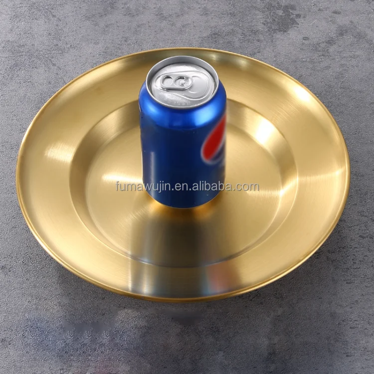 Dinnerware Wholesale Stainless Steel 201 and 304 Plate Creative Deepening Pasta and Soup Korean Food Plate