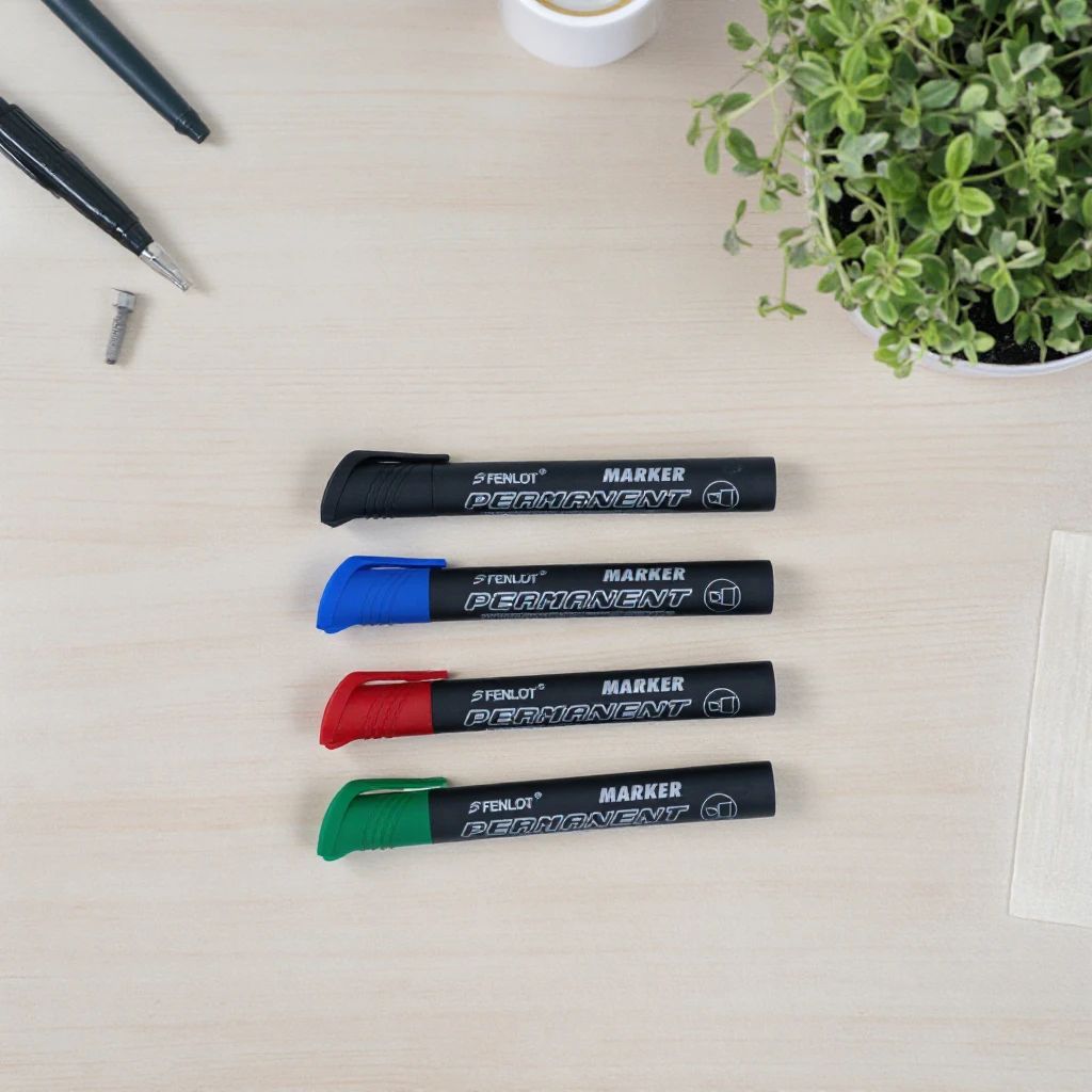 Fenlot 4 pcs set Promotional Non Toxic alcohol permanent marker pen international color waterproof permanent marker for office
