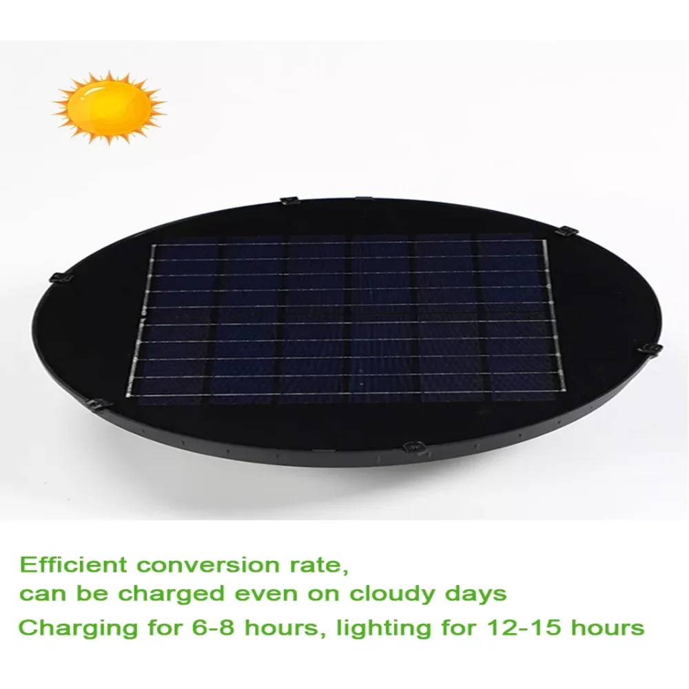 Factory direct round solar street garden light 300w supre bright ufo design