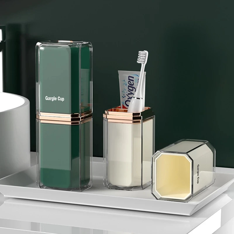 Light Luxury Travel Organizer Set Toothbrush Holder Rack Bathroom Accessories Toothpaste Storage Box Portable Mouthwash Cup