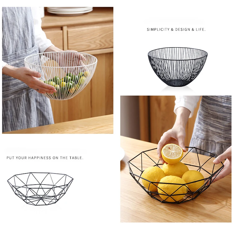 
Hot selling Wire Storage Baskets Multifunction 26X26CM Metal Iron Fruit Basket 