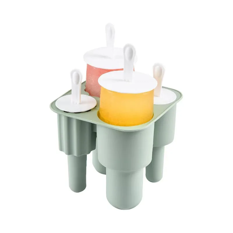 Silicone Ice Cream Mold Tools Ice Cube Pop Ball Maker Tray With Lid and Stick Silicone Popsicle Ice Cream Mold For Kids