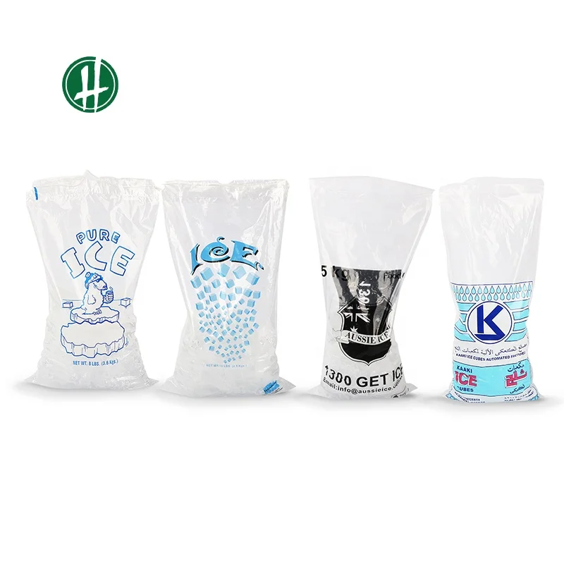 Hot selling disposable ice bag, plastic ice cube bag, disposable ice cooler bag