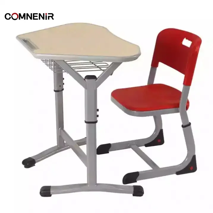 Modern Single Classroom Desk and Chair Set Metal School Desk with Plating for Students for Study Room Use furniture