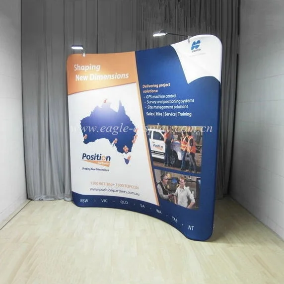 Алюминиевый изогнутый Натяжной тканевый фон стенд реклама