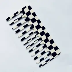 New style acetate plate checkerboard style large comb simple ins anti-static for women hair