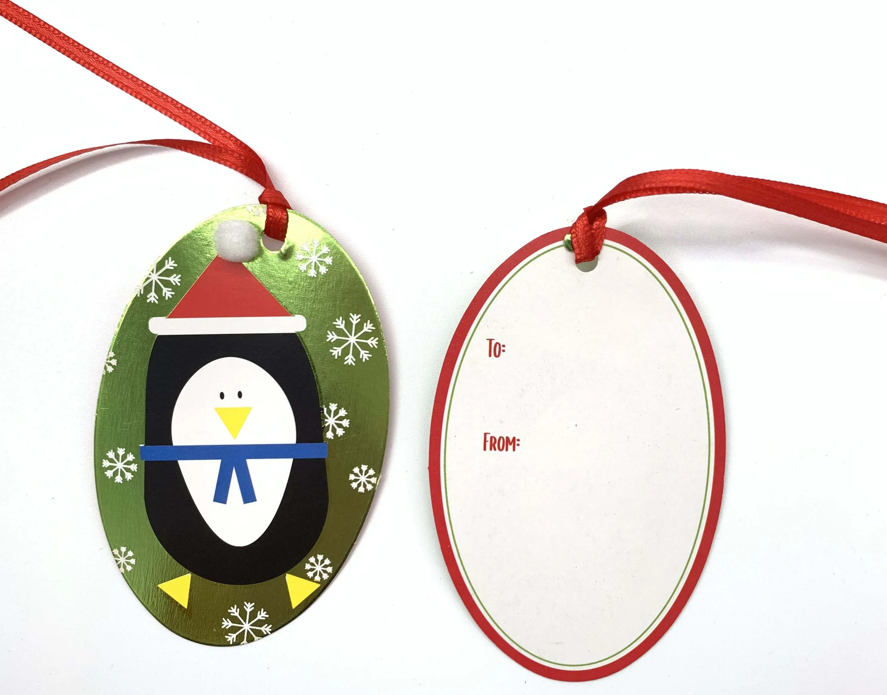 2022 new designs Snowman 3D Handmade Foil Glitter Christmas Gift Tags Hanging Tags