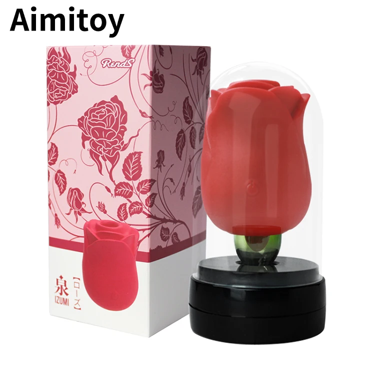 
Aimitoy Wholesale Rose Vibrator Tongue Shape Licking Sex Toys Women Nipple Breast Sucking Clitoris Rose Toy For Women 