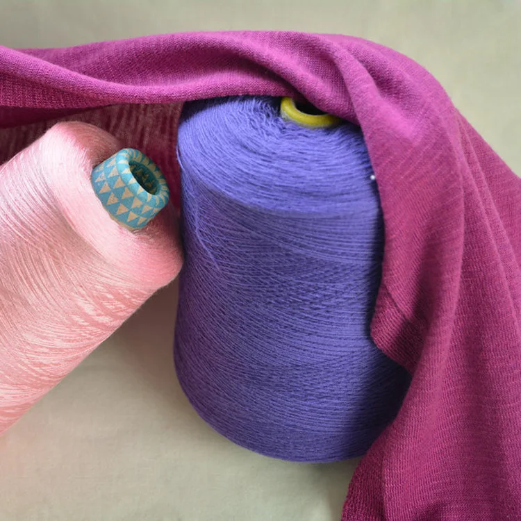  High Quality 2 Strands Thick Knitting Yarn Spray Dyed Custom Color Acrylic Blended Wool Non Ball