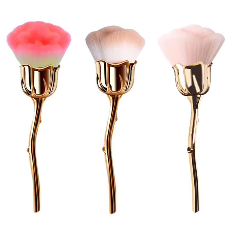 Fashion Luxury Single Rose Shape Powder Brushes Nail Brush beauty products Makeup Brush