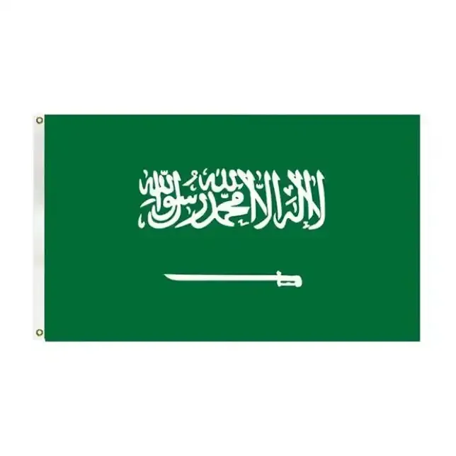 Durable White And Green  Polyester 3x5 Cm Islam Saudi Arabia Flag Saudi Flags For Religion Event