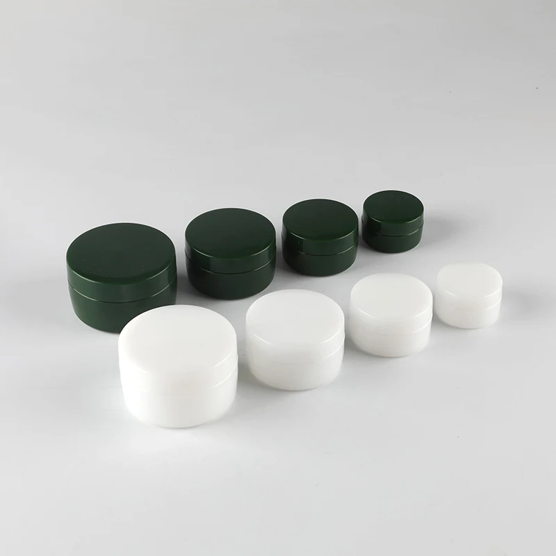 Luxury 15G 20G 40G 60G Round Wide Mouth Dark Green Lush Plastic Cream Jar With Lid For Cosmetic Lip Balm