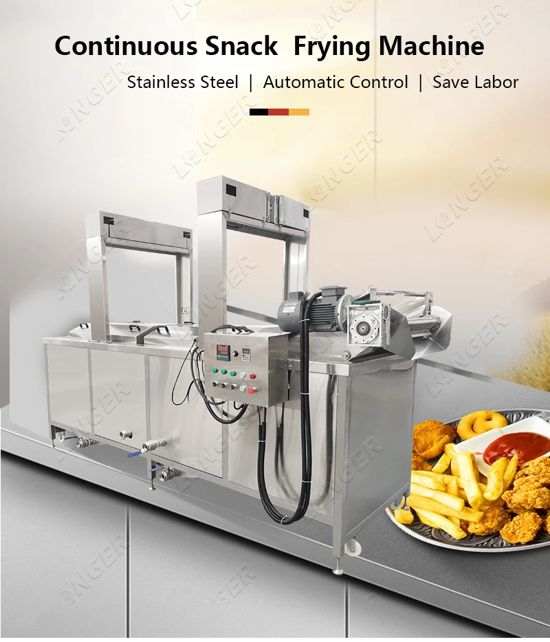Непрерывная электрическая машина для жарки чипсов, картофельных чипсов, конвейерная лента, фритюрница для арахиса