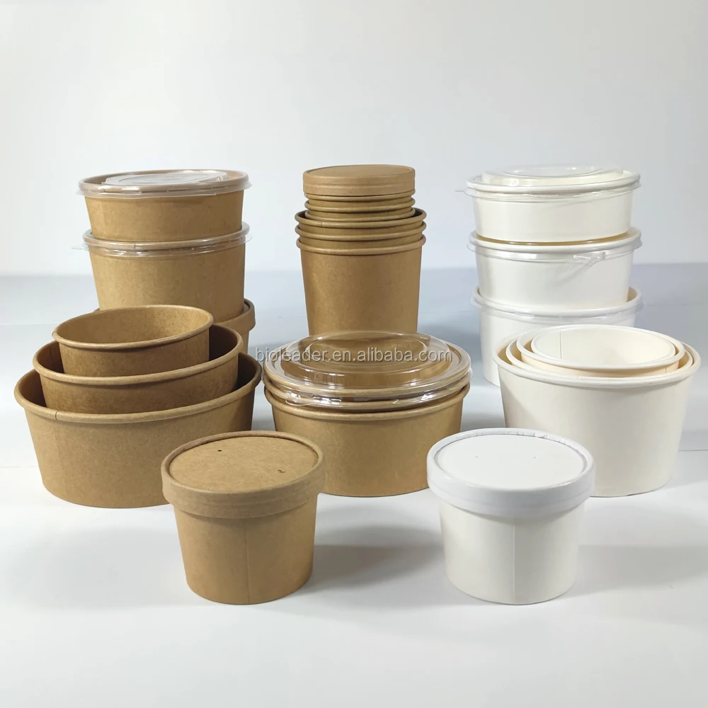 Disposable Custom Printed Made Soup Bowl Packaging takeaway biodegradable Cup Bowl