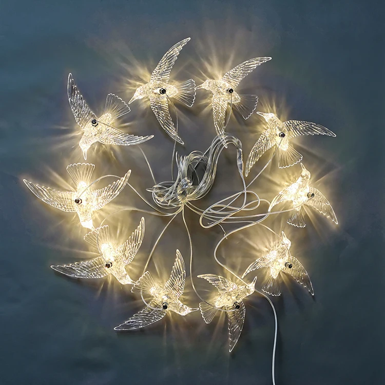 Wedding stage decoration props 10 arms acrylic bird chandeliers