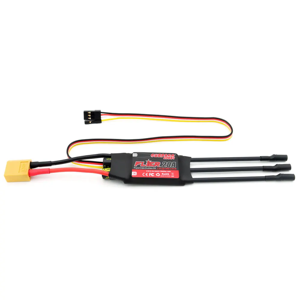 Программируемый бесщеточный 20a flier ESC 2-х 4S микроконтроллер скорости 5,5 v / 4a bec двунаправленный esc для самолета с фиксированным крылом