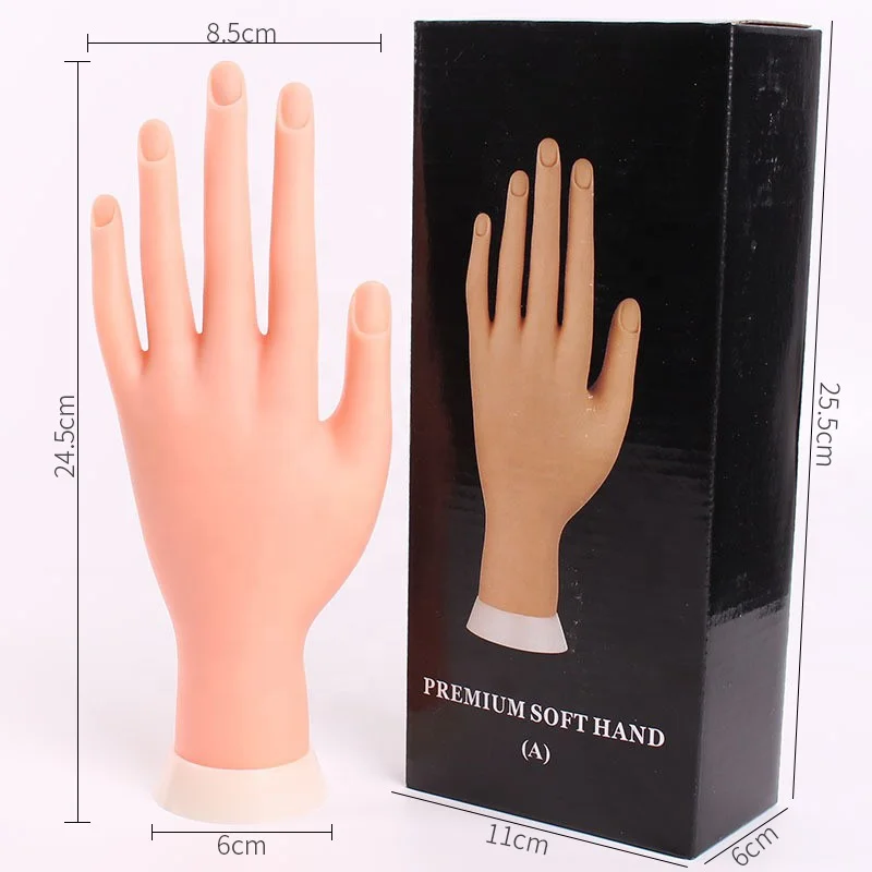 Nail Practice Hand Model Bendable Soft Prosthetic Plastic Flexible Training False Hand Mannequin Display Nail Practice Hand