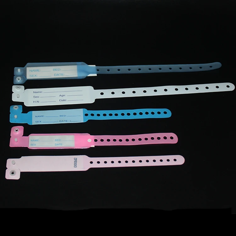 PVC Disposable Medical Plastic ID Bracelet