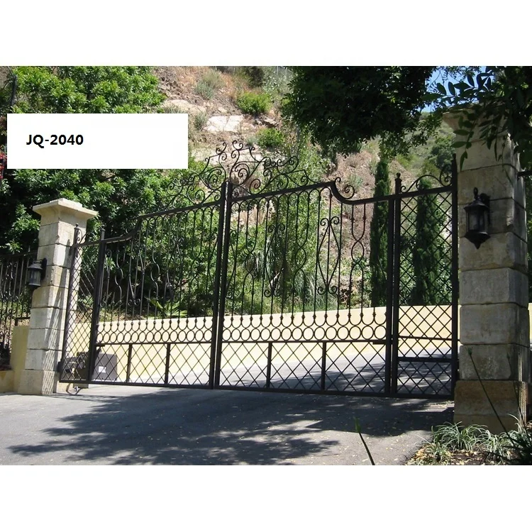 Chinese pedestrian cheaper used metal farm modern metal big main home iron gates for sale