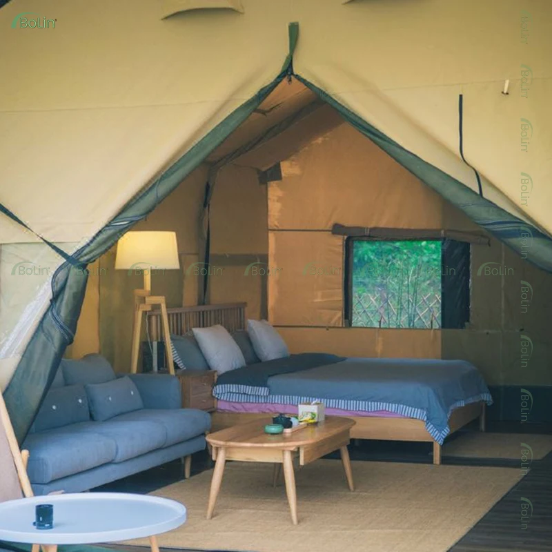 Outdoor Waterproof Luxury Glamping Camp Safari Hotel Tent With Bathroom Outdoor Park Tent Hotel