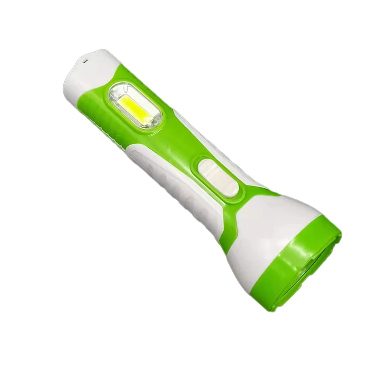 factory cheap plastic  lead-acid battery  rechargeable led  flashlight with cob flashlight    for sell