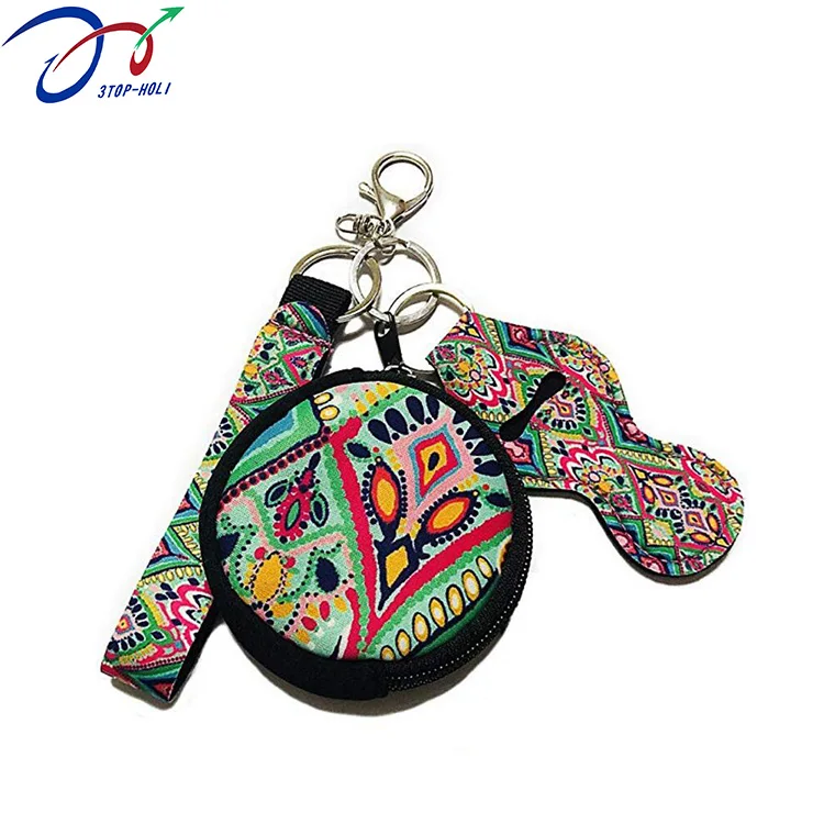 Custom Neoprene Waterproof Insulated Keychain Traveling Coin Purse Pouch Mini Bag Neoprene Coin Purse Bag For Women Girls