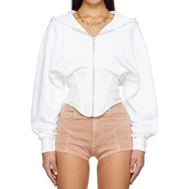 Joel factory supplier zipper bonding tight fit design custom hoodie manufacturer for sexy girls