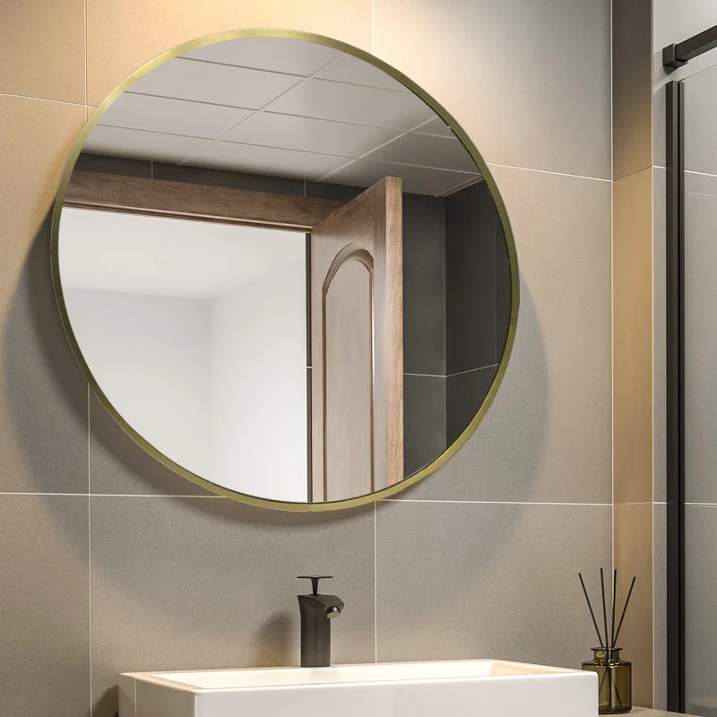 
Luxury Wall Mounted Decorative Gold Round Stainless Steel Metal Framed Mirror for Living Room 