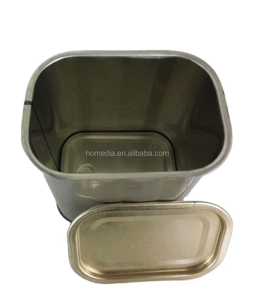 701# Recyclable Metal Empty Trapezoidal Tin Can for Meat Packaging