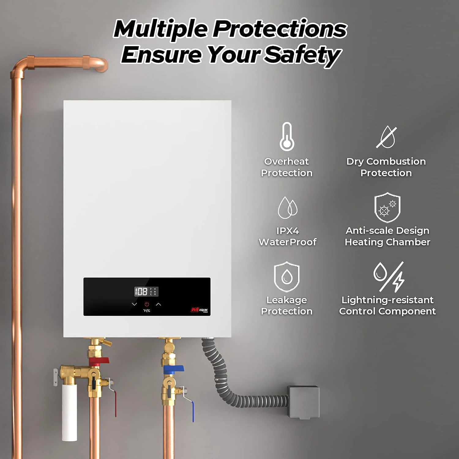 14Kw-27Kw Multi Power Selection ETL Certificate Household Hot Water Heating Electric Instant Tankless  Water Heaters