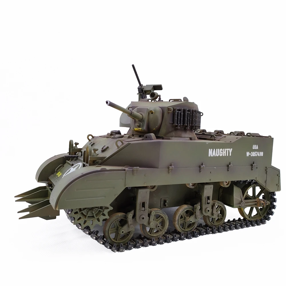 New Model Coolbank G2080 RC Tank 1/16 Scale U.S. M5A1 Stuart Light Tank 2.4G Remote Control Simutate Voice and Light RC Tanks