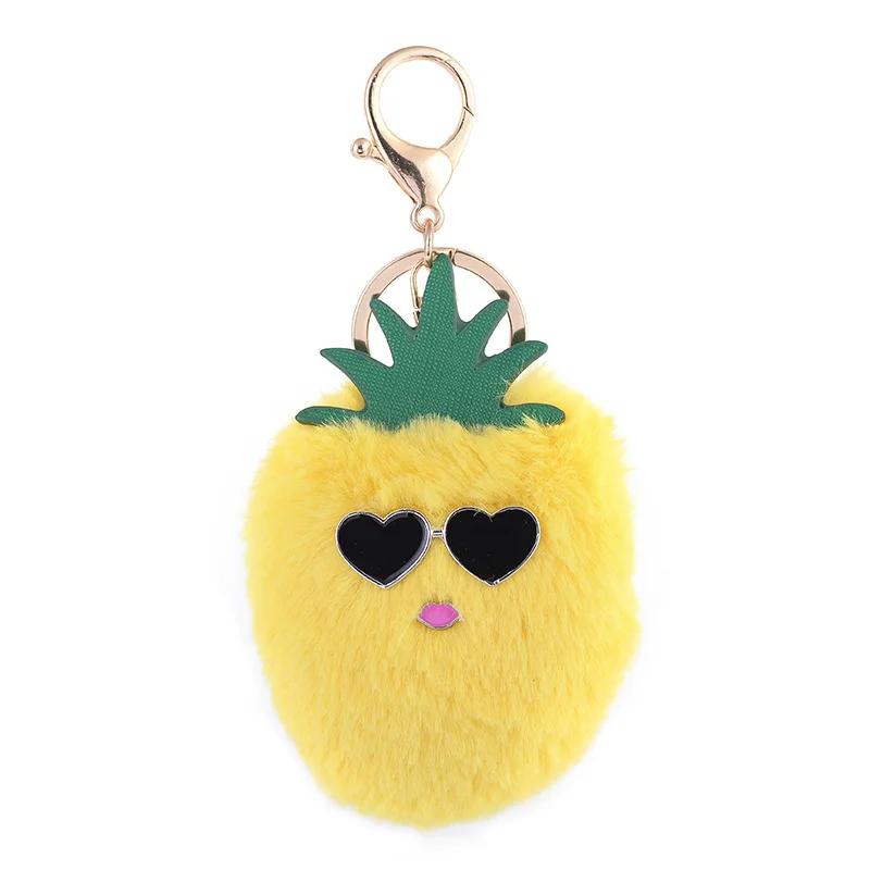Лидер продаж, помпоны из ананаса и лисьего меха, женская сумка, брелок с меховым помпоном
