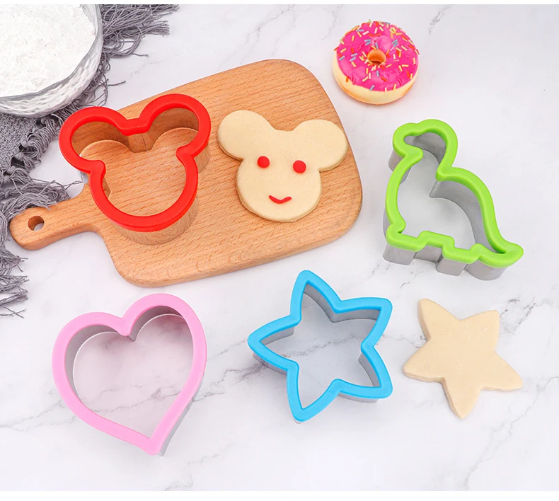 Hot sale Stainless Steel Baking Stencil Star Heart Mickey Dinosaur Shape Biscuit Stencil