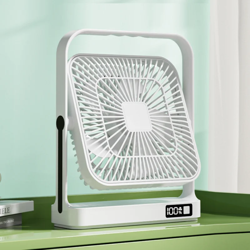 2024 New design 9 inch Table fan with LED display 360 degree rotation with built in battery
