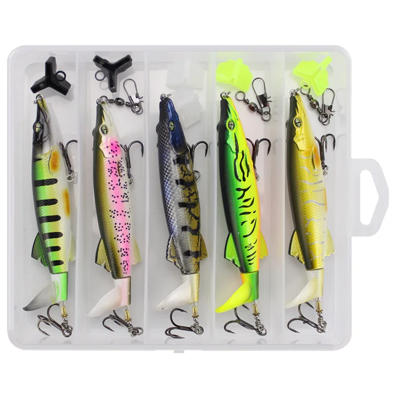 
16g 13cm 5pcs/ set manufacture directly sale Floating pencil propeller Fishing lure bait 